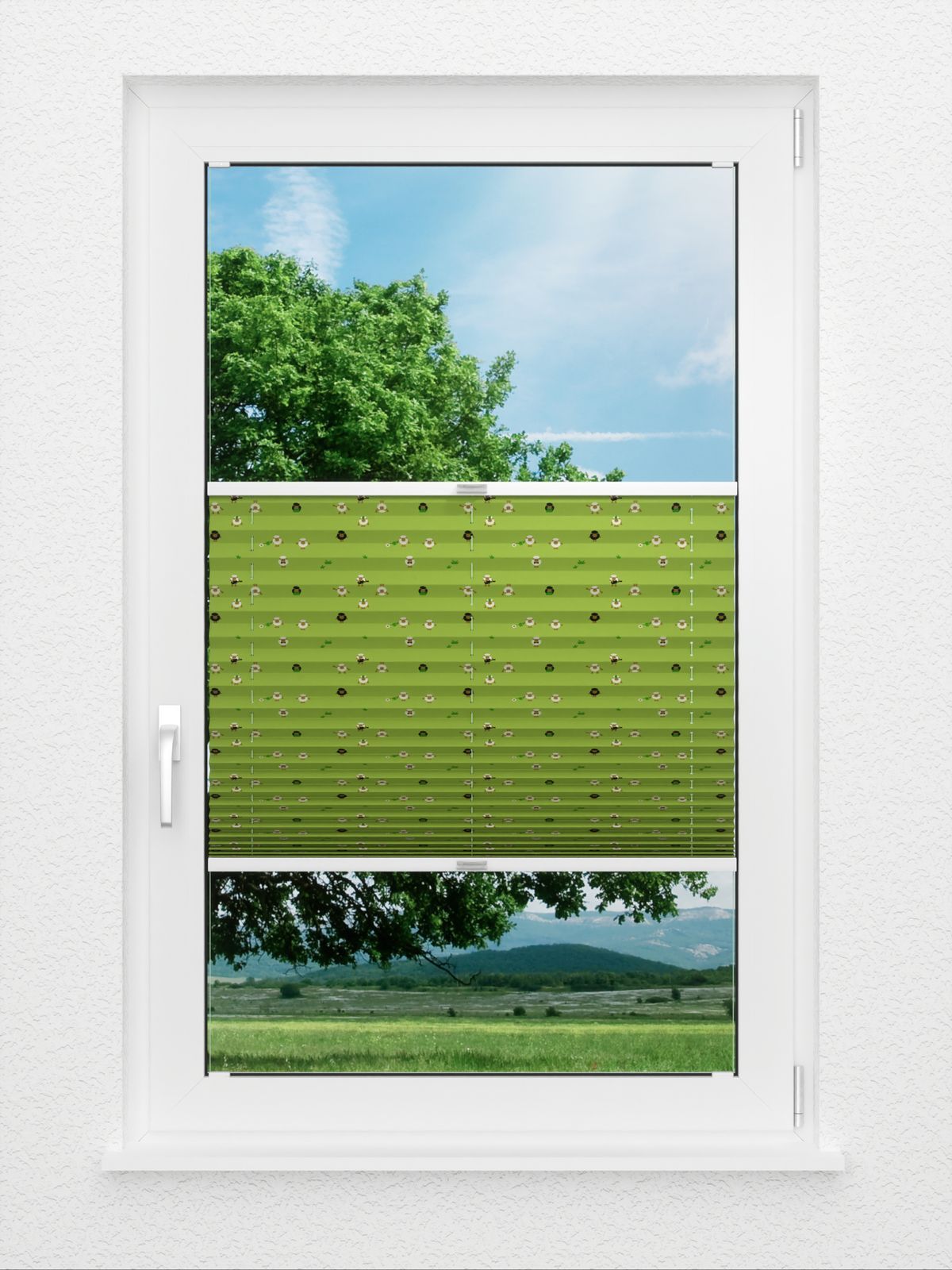 Detailansicht plissé Schaap groen Nacht 4406.1714
