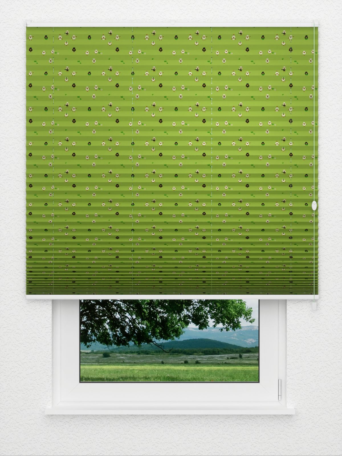 Detailansicht plissé Schaap groen Nacht 4406.1714